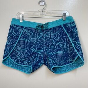 Patagonia Women's Teal Blue Boardshorts Size 10 Swim Surf SUP Beach Resort